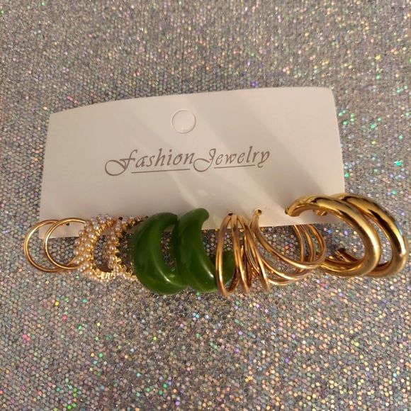 Bohemian Hoops Set -5 Pairs of Fashion Earrings - Picture 2 of 8